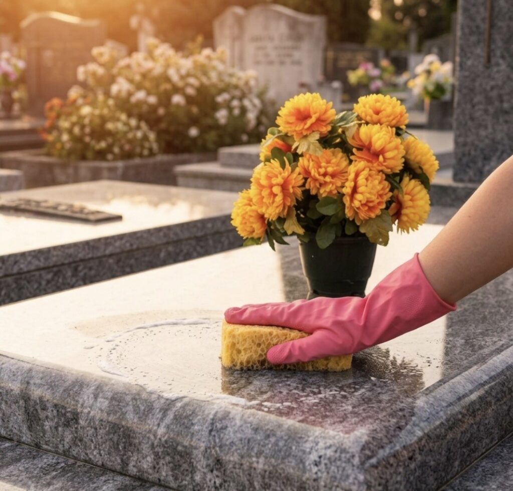 nettoyage tombe, fleurs artificielles